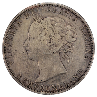 Newfoundland 1885 50 Cents Half Dollar Silver Coin - ICCS VF-20