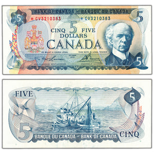 SOLD $5 1972 Bank of Canada Note *CV Replacement Prefix BC-48bA - AU