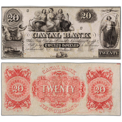 United States 1800's $20 Canal Bank Remainder Note - Uncirculated