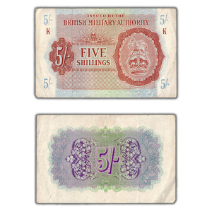 SOLD Great Britain Military Authority N.D (1943) 5 Five Shillings Note P #M4