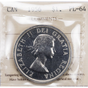 SOLD Canada 1956 $1 Silver Dollar Coin - ICCS Proof-Like PL-64