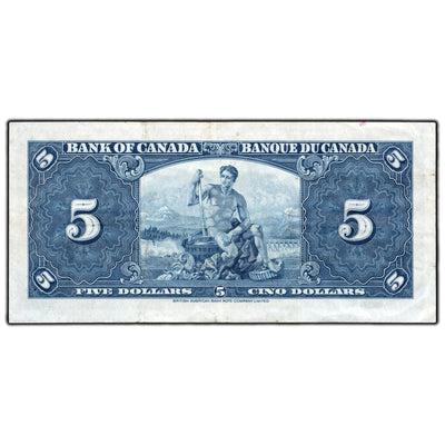 SOLD $5 1937 Bank of Canada Note Coyne-Towers H/S Prefix BC-23c