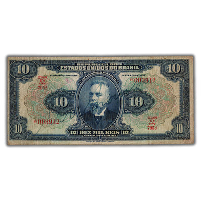 Brazil N.D (1942) 10 Ten Mil Reis Note P#126
