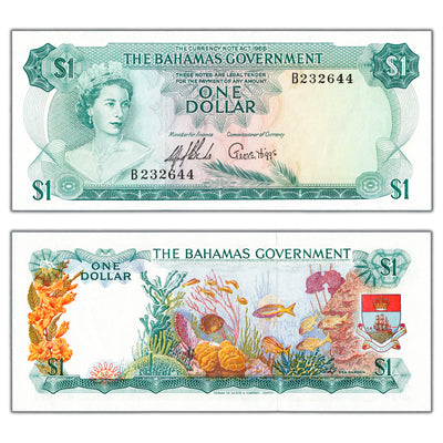 Bahamas 1965 $1 One Dollar Note P #18a - Uncirculated