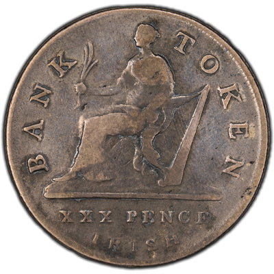 SOLD Ireland 1808 30 Pence/Half Crown Bank Token Silver Coin