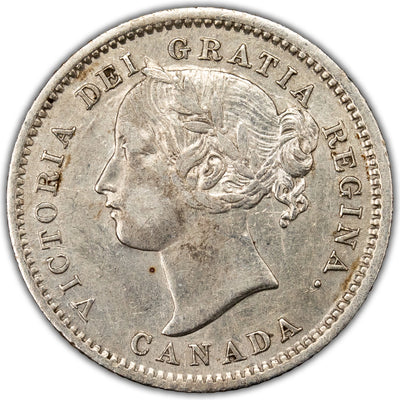 Canada 1858 10 Cents Dime Silver Coin First Year of Issue! - Extra Fine