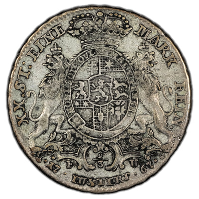 SOLD German States Hesse-Cassel 1767 2/3 Thaler Silver Coin