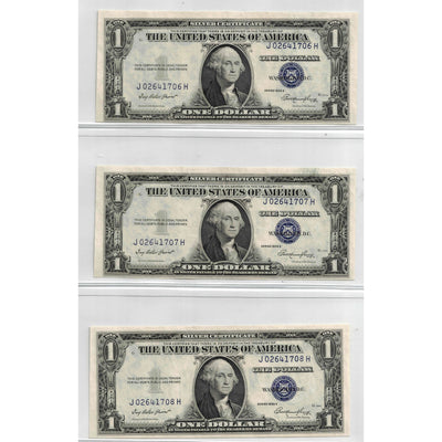 SOLD United States 1935-E $1 Silver Certificate Notes Fr #1614 - 3 Consecutive
