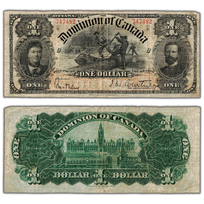 $1 1898 Dominion of Canada Note Courtney ONEs Outward Series G DC-13b - F/VF