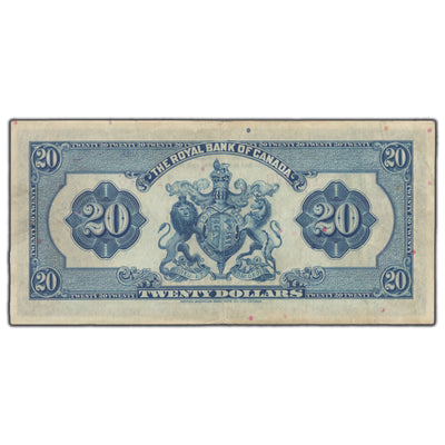 SOLD $20 1935 Royal Bank of Canada Chartered Note #630-18-06a - VF+