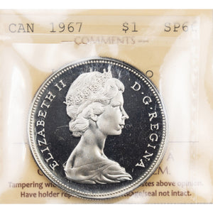 SOLD Canada 1967 $1 Silver Dollar Coin - ICCS Specimen SP-66 Heavy Cameo