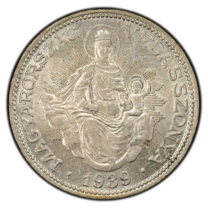 SOLD Hungary 1939 2 Pengo Silver Coin KM #511