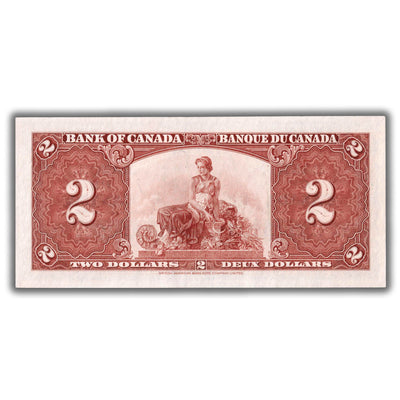 $2 1937 Bank of Canada Note Coyne-Towers Z/B Changeover Prefix BC-22c - AU (cleaned)
