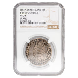 SOLD Scotland 12 Shillings Silver Coin S-5561 - NGC VF-20