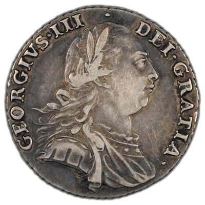 Great Britain 1787 w/Hearts Shilling Silver Coin SP #3746