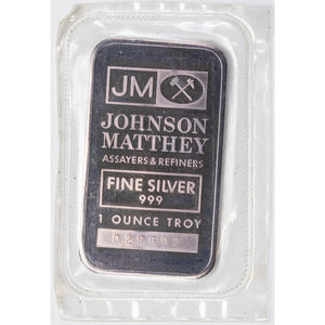 SOLD Johnson Matthey JM TD Bank 1oz .999 Fine Silver Bar - Sealed
