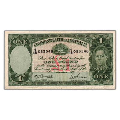 Australia ND (1938-52) 1 One Pound Note P #26b
