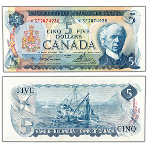 SOLD $5 1972 Bank of Canada Note *SF Replacement Prefix BC-48bA - EF