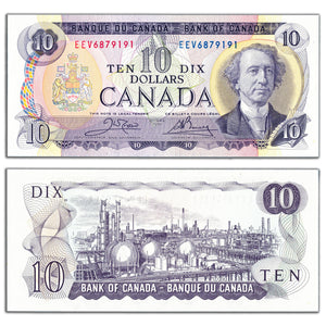 SOLD $10 1971 Bank of Canada Note Crow-Bouey EEV Prefix BC-49d - AU/UNC