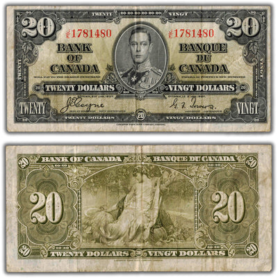 $20 1937 Bank of Canada Note Coyne-Towers J/E Prefix BC-25c - Fine