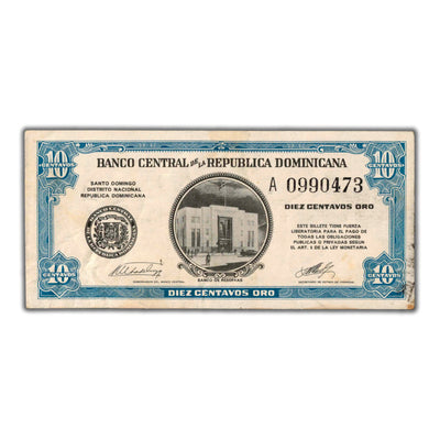 Dominican Republic ND (1962) 10 Centavos Oro Note P #85