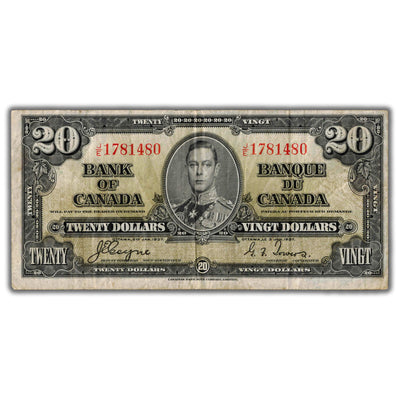 $20 1937 Bank of Canada Note Coyne-Towers J/E Prefix BC-25c - Fine