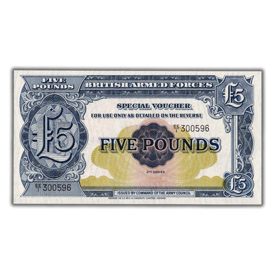 SOLD Great Britain British Armed Forces N.D (1948) Five Pound Note P #M23