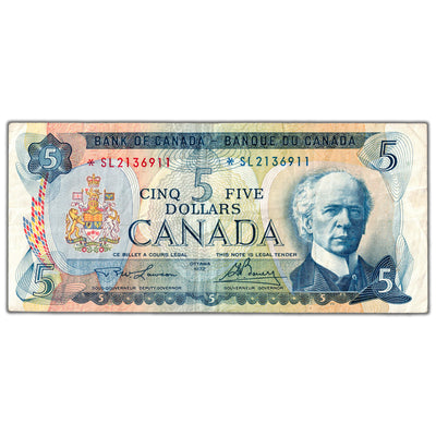 $5 1972 Bank of Canada Note *SL Replacement Prefix BC-48bA - F/VF