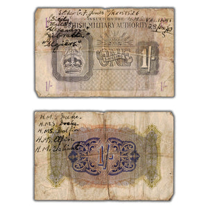 SOLD Great Britain Military Authority N.D (1942-47) One Shilling Note P #m2 - Short Snorter