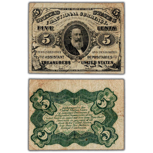 SOLD United States 1863 5 Cents Fractional Currency Note - Circulated