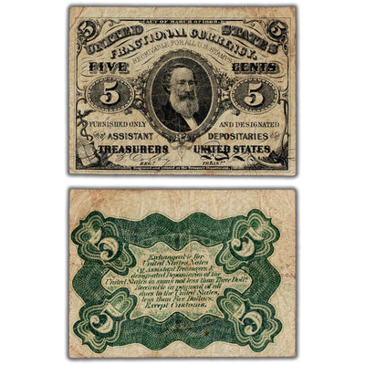 United States 1863 5 Cents Fractional Currency Note - Circulated