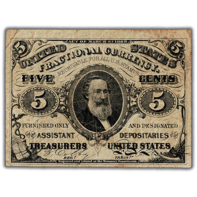 United States 1863 5 Cents Fractional Currency Note - Circulated