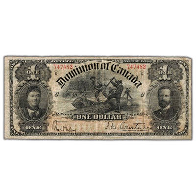 $1 1898 Dominion of Canada Note Courtney ONEs Outward Series G DC-13b - F/VF