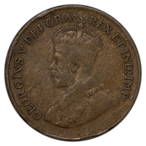 SOLD Canada 1925 1 Small Cent Coin - VG/F (rim bumps)