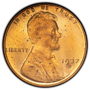 SOLD United States 1937-D 1c Lincoln Wheat Cent Coin