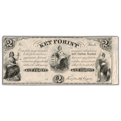 Hungary 1852 2 Forint Remainder Note P #S142