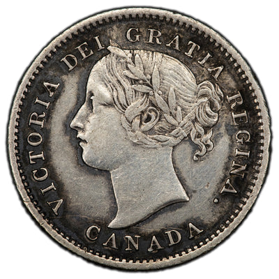 SOLD Canada 1870 Narrow '0' 10 Cents Dime Silver Coin - VF