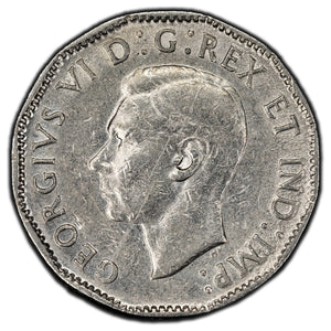 SOLD Canada 1947 Dot 5 Cents Nickel Coin - F/VF (scratched)