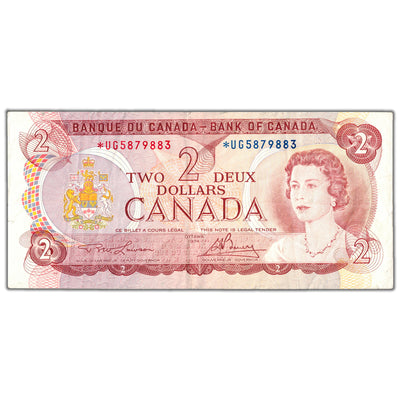 $2 1974 Bank of Canada Note *UG Replacement Prefix BC-47aA - VF