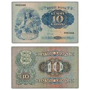 SOLD Estonia 1928 10 Ten Krooni Note P #63