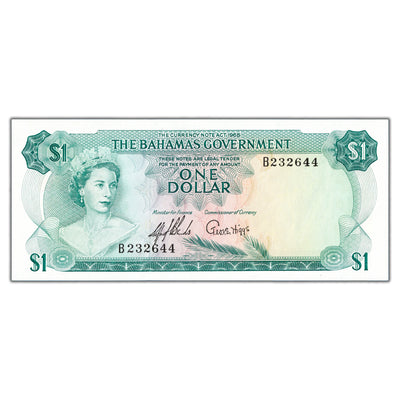 Bahamas 1965 $1 One Dollar Note P #18a - Uncirculated