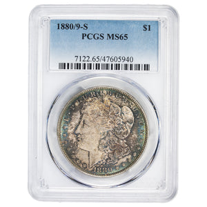 SOLD United States 1880/9-S $1 Morgan Silver Dollar Coin - PCGS MS-65 Toned