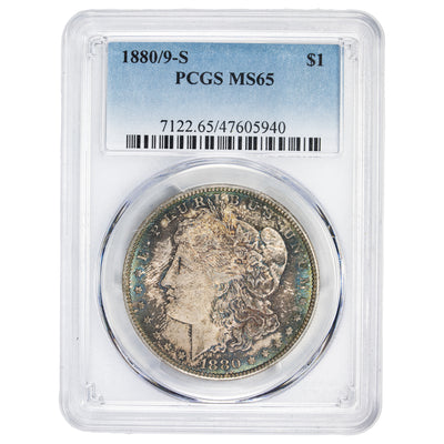 SOLD United States 1880/9-S $1 Morgan Silver Dollar Coin - PCGS MS-65 Toned