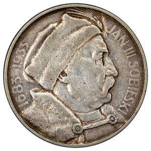 SOLD Poland 1933 10 Ten Złotych Silver Coin - Jan III Sobieski - VF
