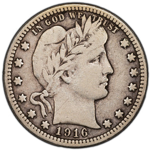 SOLD United States 1916-D 25 Cents Barber Quarter Silver Coin