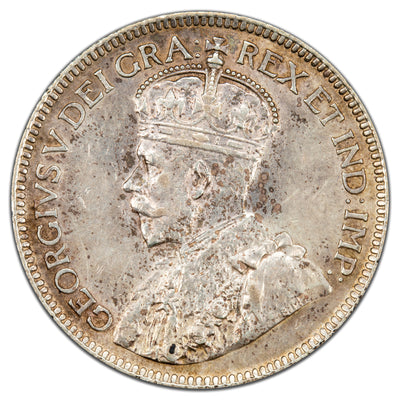 Canada 1919 25 Cents Quarter Silver Coin - AU