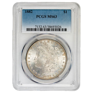 SOLD United States 1882 $1 Morgan Silver Dollar Coin - PCGS MS-63