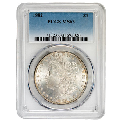 SOLD United States 1882 $1 Morgan Silver Dollar Coin - PCGS MS-63