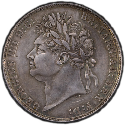 SOLD Great Britain 1821 One Crown Silver Coin - Old Cleaning
