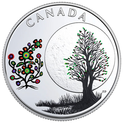 Canada 2018 $3 13 Teachings from Grandmother Moon: Flower Moon .9999 Fine Silver Coin